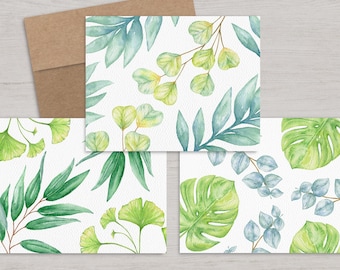 Greenery Card Pack | Recycled Greeting Cards | Plant cards | Blank Inside