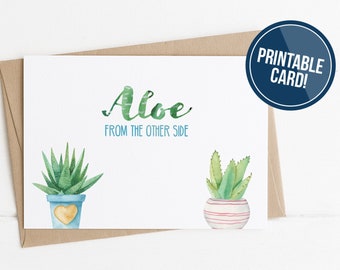 PRINTABLE long distance card, long distance relationship, I miss you, Aloe from the other side