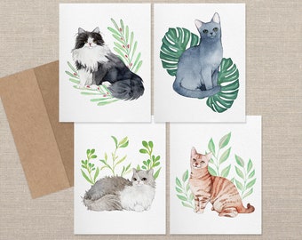 Cat Card Pack | Recycled Greeting Cards | Blank Inside