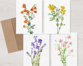 Vintage Floral Card Pack | Eco Friendly Greeting Cards | Greenery Cards | Blank Inside