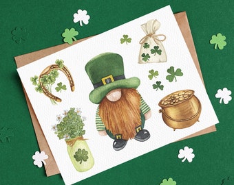 Leprechaun Card | Recycled Greeting Cards | St Patrick's Day Card