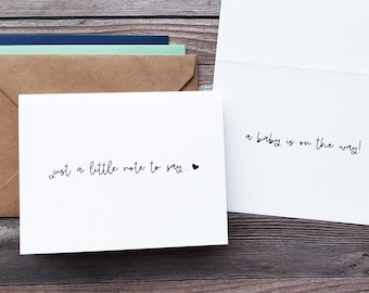 Handmade Just A Note Card Just a Little Note in Vintage Style with Circus Typography