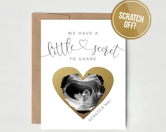 SCRATCH OFF Ultrasound Pregnancy Announcement Card | New Baby Card | Surprise Announcement