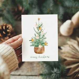 Merry Christmas Card | Eco Friendly Christmas Card or Card Set | Christmas Tree Card