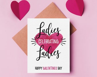 Galentines Day Card Set, Recycled Greeting Cards, Ladies Celebrating Ladies, Galentine's Day Card, Galentine's Day Gift, Valentine's Day