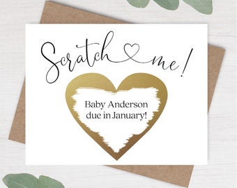 SCRATCH OFF Pregnancy Announcement Card | New Baby Card | Surprise Announcement