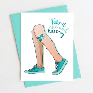Knee surgery card | Knee replacement card | Take it Nice and Knee-sy | Get Well Soon