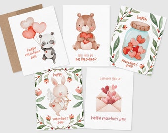 Valentine's Day Card Pack | Eco Friendly Cards | For friends | Blank Inside