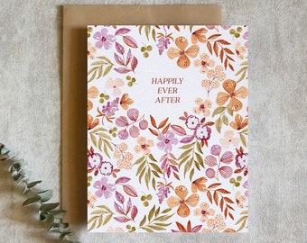 Wedding Congrats Card | Happily Ever After | For Newlyweds