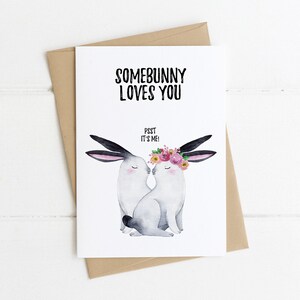 Somebunny Loves You | Happy Anniversary Card | Bunny Rabbit Greeting Card | I Love You Card