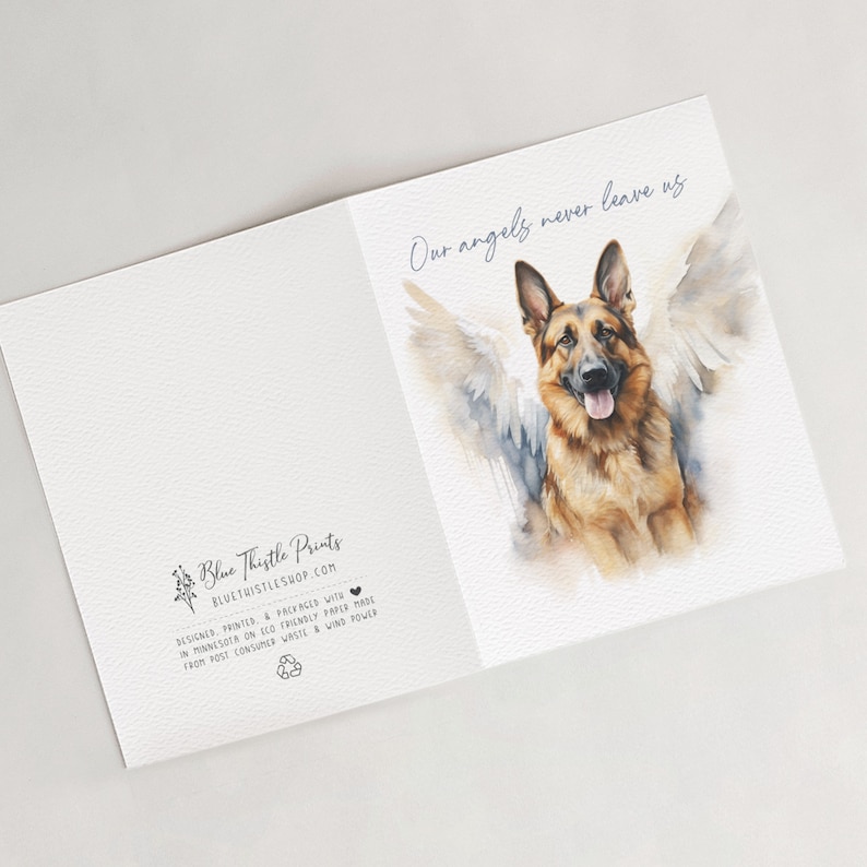 Loss of Dog Card German Shepherd Sympathy Card Condolences Pet Loss Card Blank Inside image 4