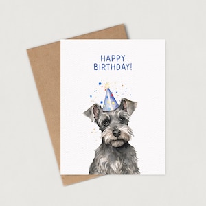Miniature Schnauzer Birthday Card | Happy Birthday Card | Dog Birthday Card | Blank Inside