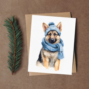 German Shepherd Greeting Card | Dog Holiday Cards | Eco Friendly Cards | Christmas | Winter