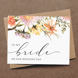 To My Bride on Our Wedding Day | Rustic Wildflower Card | Love Note to Future Wife | Keepsake Wedding Card | Eco friendly | collection: WF11