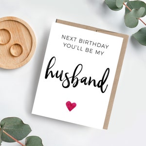 Tarjeta de cumpleaños para prometidos, El próximo cumpleaños serás mi marido, Futuro marido