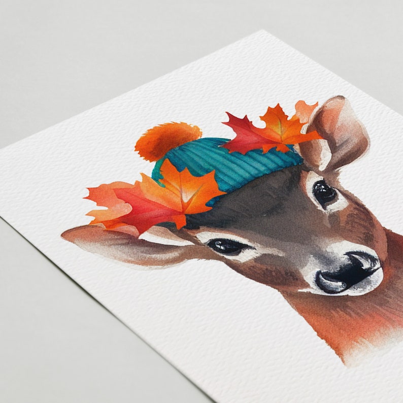Autumn Animals Card Set Fall Card Pack Blank Inside image 2