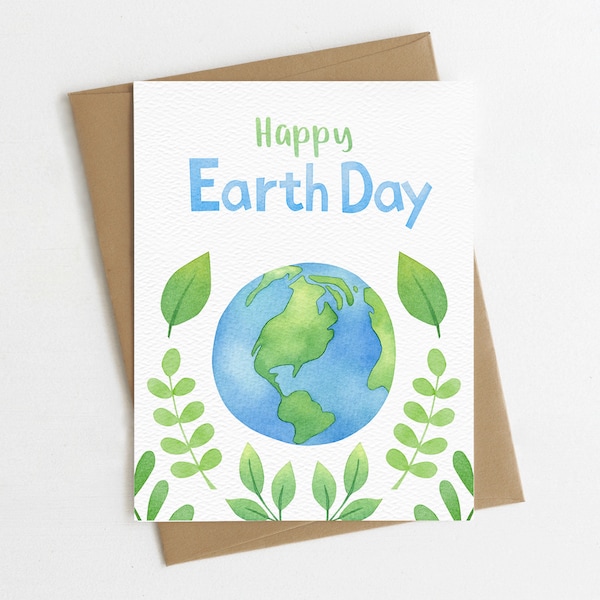 Earth Day Greeting Card | Happy Earth Day | Eco Friendly | Blank Inside