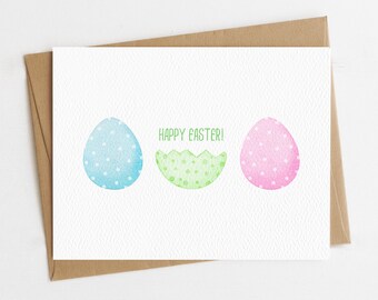 Happy Easter Card | Easter Eggs | Cute Easter Card | Eco friendly | Blank inside