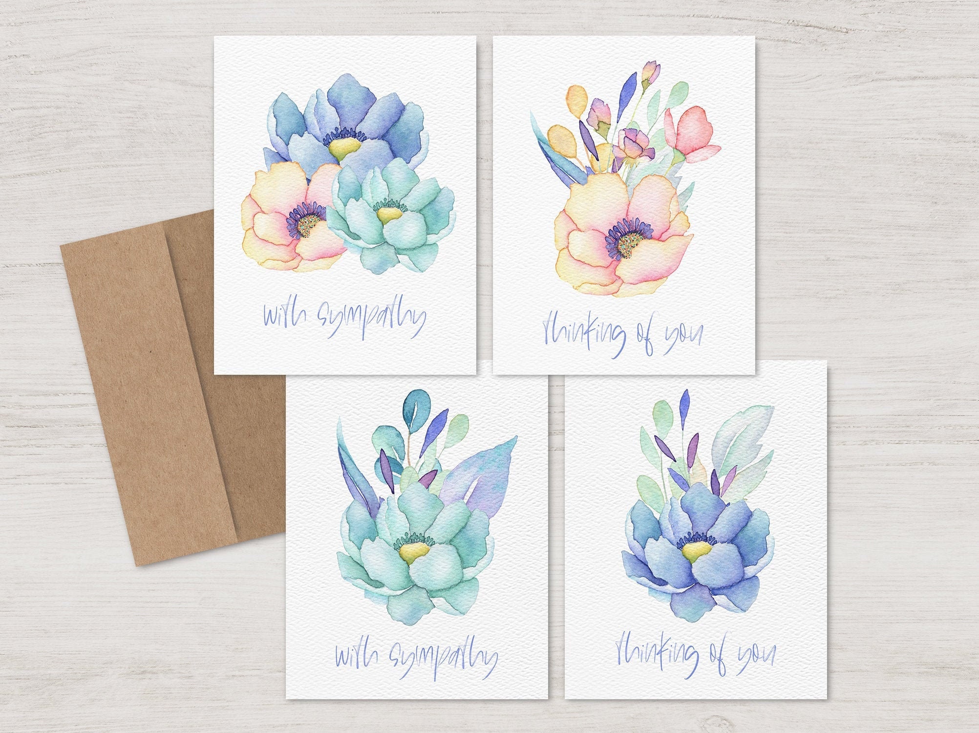 Sympathy Card Set | Recycled Greeting Cards | Thinking of You ...