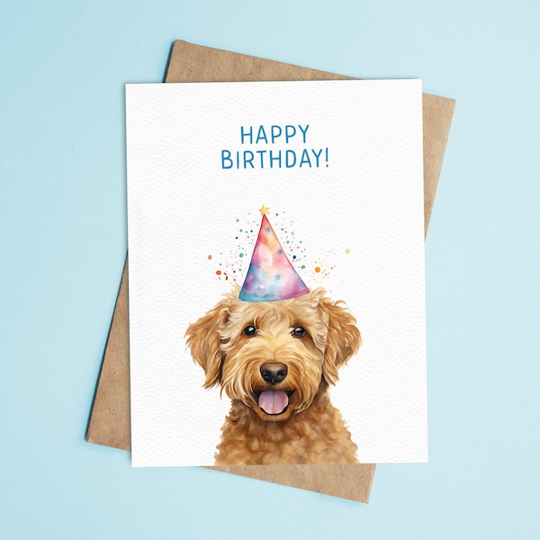 Goldendoodle Birthday Card | Happy Birthday Card | Dog Birthday Card | Blank Inside