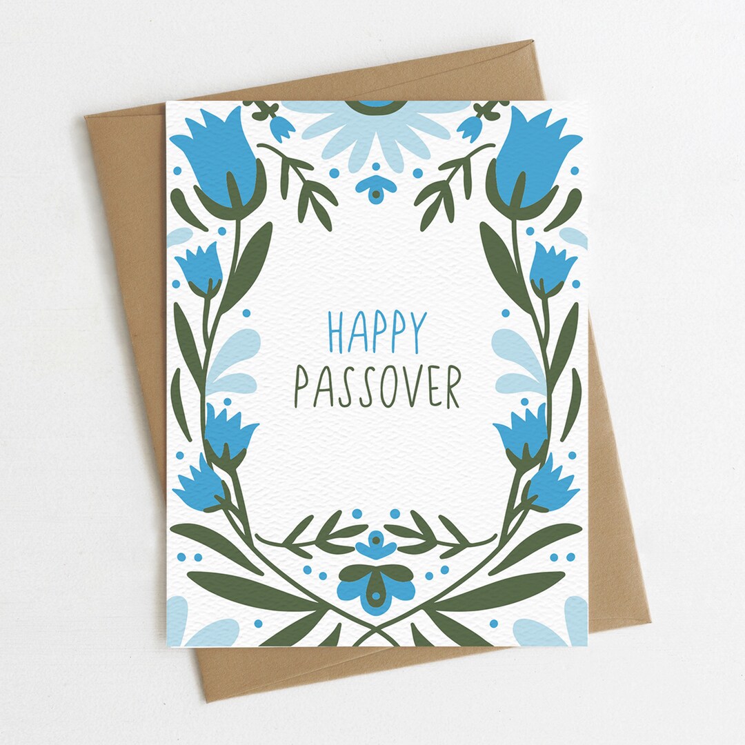 Happy Passover Greeting Card | Pesach | Jewish Holiday | Blank Inside ...
