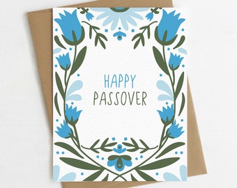 Happy Passover Greeting Card | Pesach | Jewish Holiday | Blank Inside