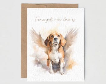 Loss of Dog Card | Beagle Sympathy Card | Condolences | Pet Loss Card | Blank Inside