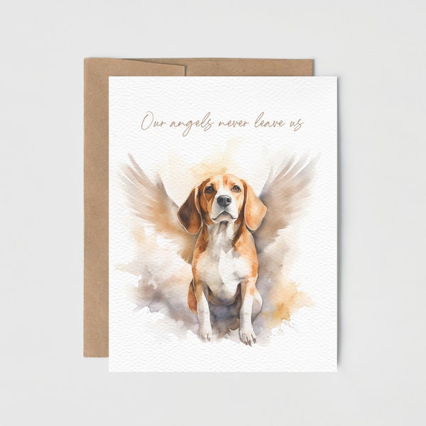 Loss of Dog Card | Beagle Sympathy Card | Condolences | Pet Loss Card | Blank Inside