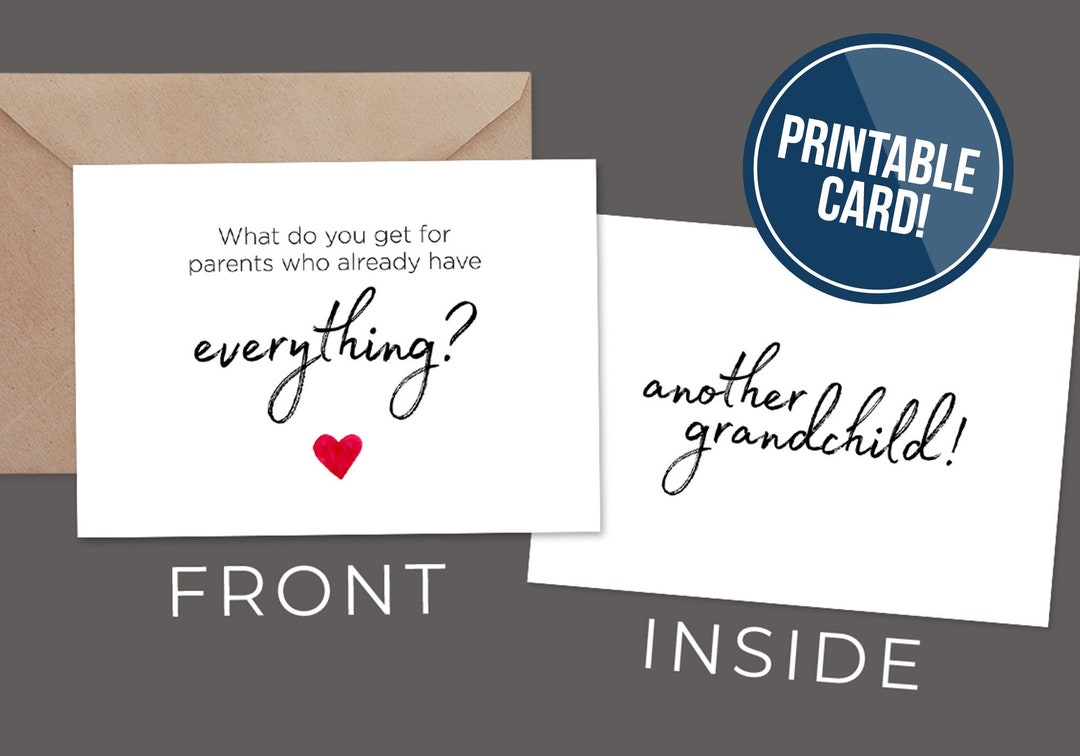 PRINTABLE Pregnancy Announcement Card to Parents, PRINTABLE, What Do ...