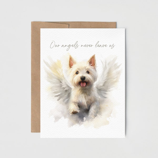 Loss of Dog Card | Westie Sympathy Card | Condolences | Pet Loss Card | Blank Inside