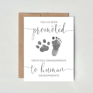 Dog Grandparents Pregnancy Announcement Card to Parents Promoted to Grandparents New Baby Card image 1