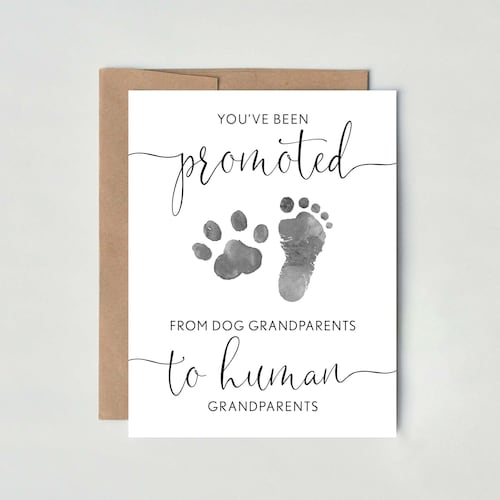Dog Grandparents Pregnancy Announcement Card to Parents Etsy