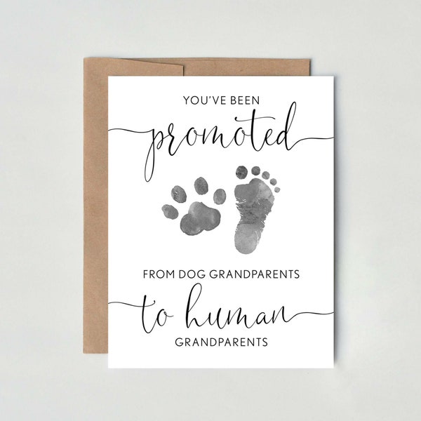 Dog Grandparents | Pregnancy Announcement Card to Parents | Promoted to Grandparents | New Baby Card
