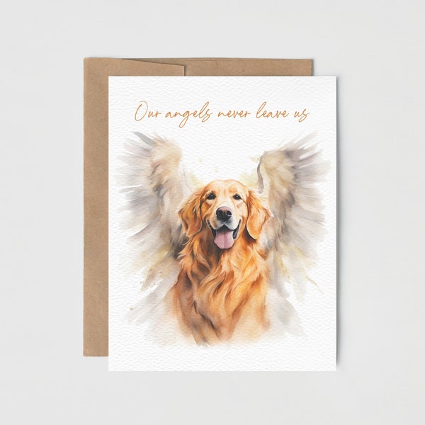 Loss of Dog Card | Golden Retriever Sympathy Card | Condolences | Pet Loss Card | Blank Inside