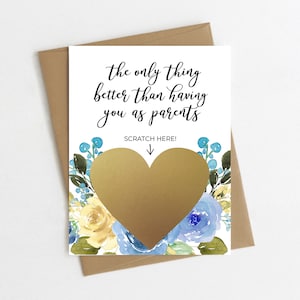 SCRATCH OFF Pregnancy Card for Parents | Baby Announcement Card | You&#39;re Going To Be Grandparents