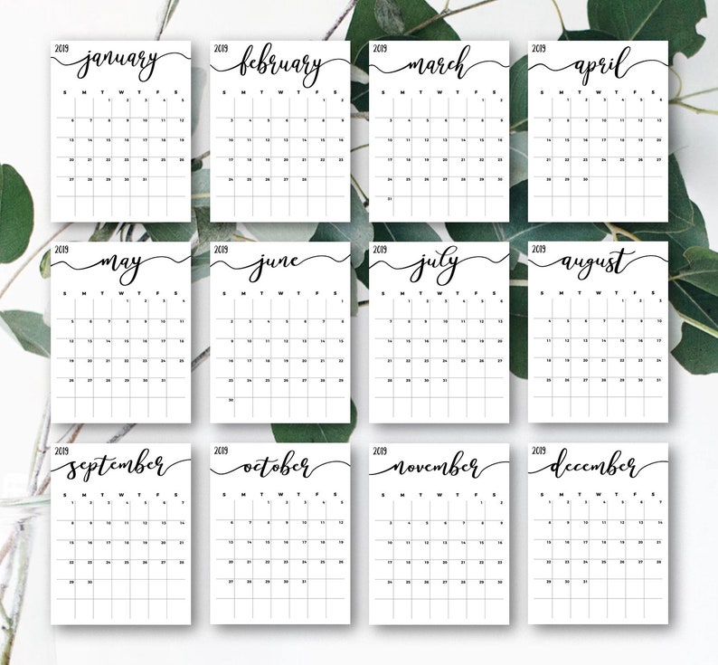 PRINTABLE CALENDAR 2019 2020 Calendar Planner Insert