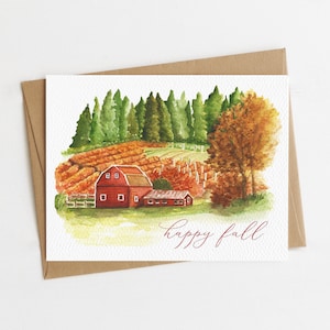 Fall Greeting Card, Eco friendly card, Happy Fall, Autumn Cards, Nature Card