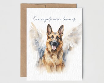 Loss of Dog Card | German Shepherd Sympathy Card | Condolences | Pet Loss Card | Blank Inside