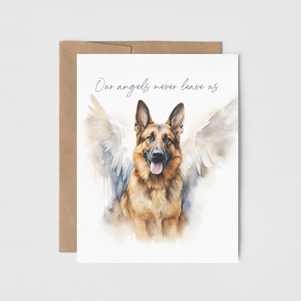 Loss of Dog Card | German Shepherd Sympathy Card | Condolences | Pet Loss Card | Blank Inside