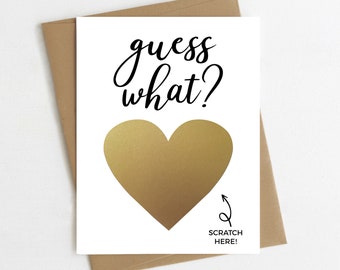 SCRATCH OFF Guess What | New Baby | Pregnancy Announcement Card | We're Pregnant Card | Baby Reveal