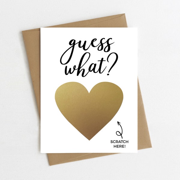 SCRATCH OFF Guess What | New Baby | Pregnancy Announcement Card | We're Pregnant Card | Baby Reveal