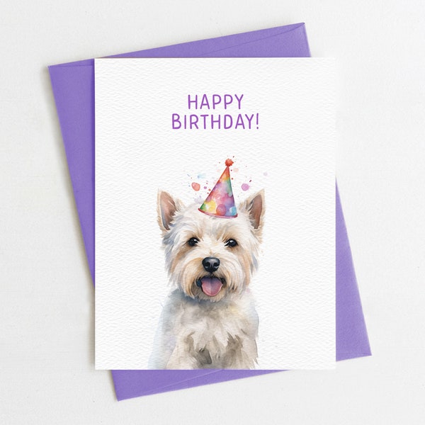 Westie Birthday Card | Happy Birthday Card | Dog Birthday Card | Blank Inside