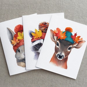 Autumn Animals Card Set Fall Card Pack Blank Inside image 5