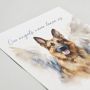 Loss of Dog Card German Shepherd Sympathy Card Condolences Pet Loss Card Blank Inside image 3