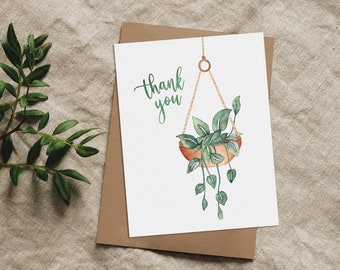 Plant Thank You Card | Greenery Thank You Card | Plant Parents | Eco Friendly | Blank Inside