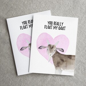 Funny Valentine's Day Card | Goat Card | You Really Float My Goat ...