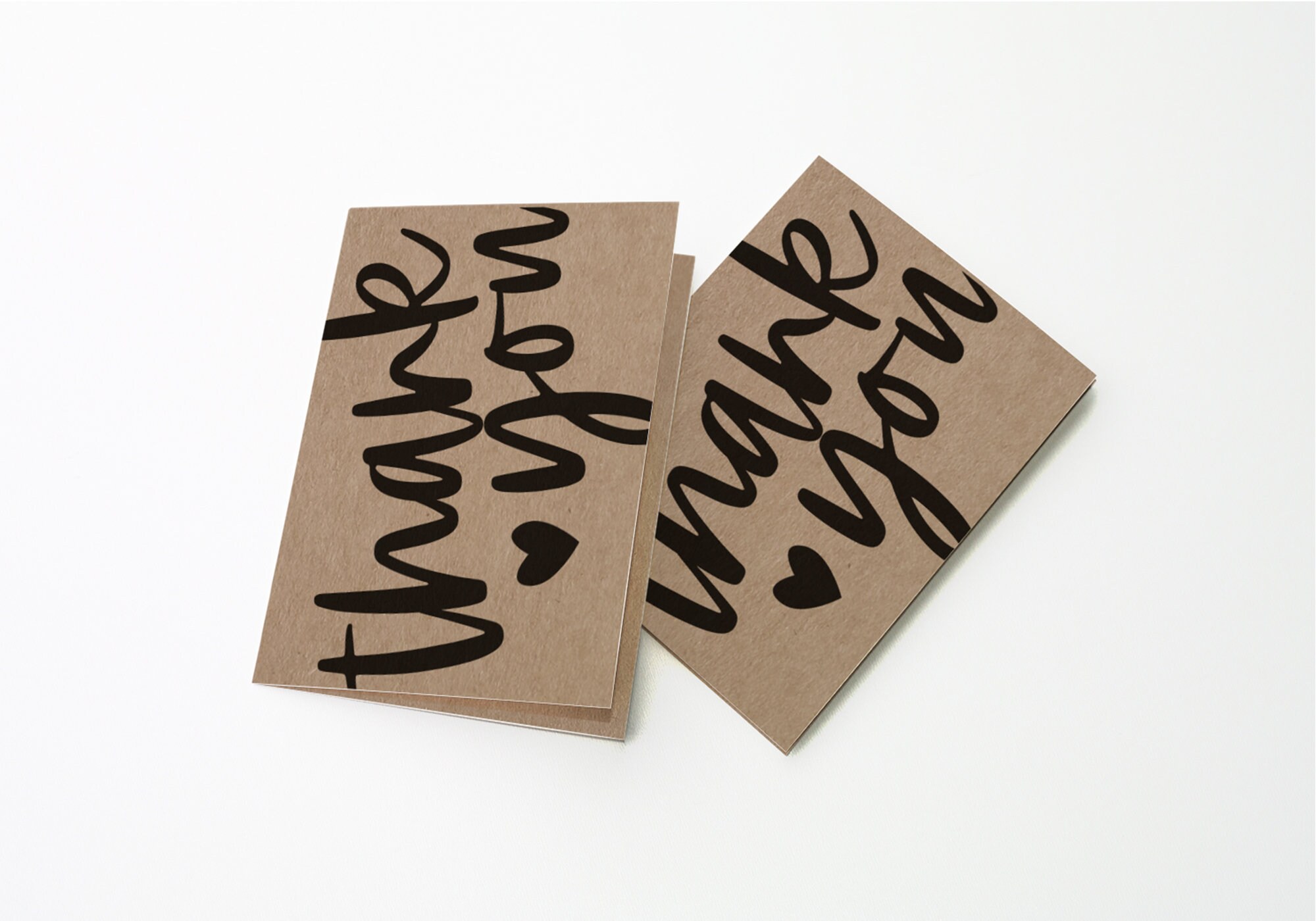Thank You Card or Card Set Recycled Kraft Thank You Card Etsy