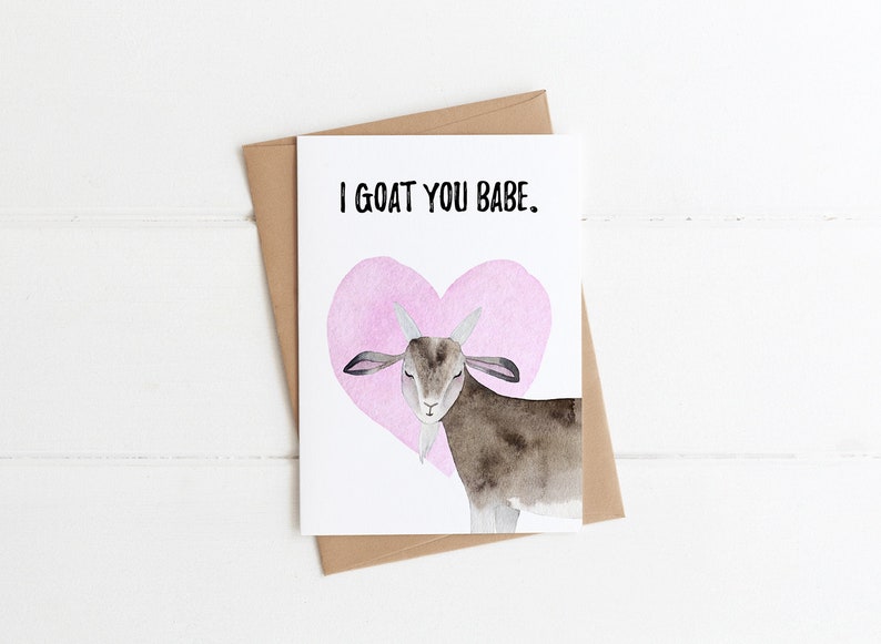 PRINTABLE INSTANT DOWNLOAD Goat pun Valentines Day Card 2 | Etsy