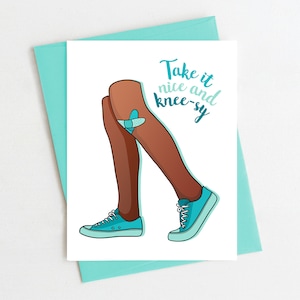 Knee surgery card | Knee replacement card | Take it Nice and Knee-sy | Get Well Soon