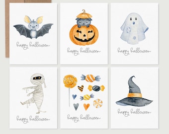 Jeu de cartes Happy Halloween, cartes d&#39;Halloween recyclées, paquet de cartes d&#39;automne, cadeau pour des amis, cadeau pour des collègues, respectueux de l&#39;environnement